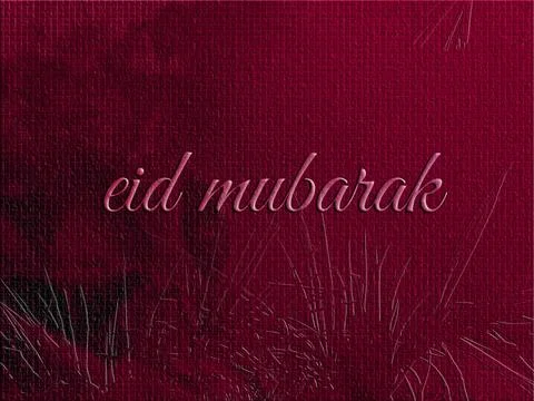 Elegant Eid Mubarak script on a textured maroon background, perfect for hol.. Stock Illustration
