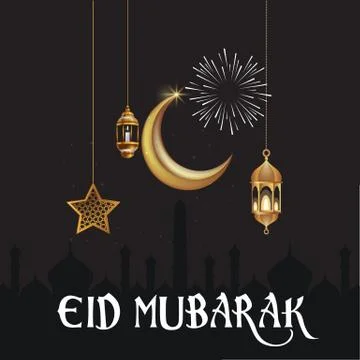 Elegant eid mubarak vector Stock Illustration