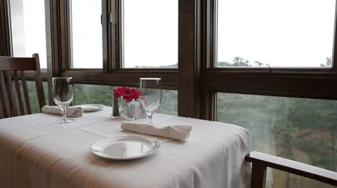 Elegant Empty Dinning Table Stock Footage 59146706