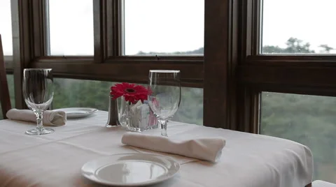 Elegant Empty Dinning Table Stock Footage 59146859