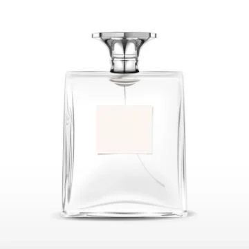 Elegant empty perfume bottle with label Stock-Illustration