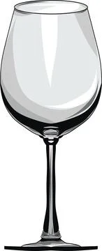 Elegant Empty Wine Glass with Reflections イラスト素材