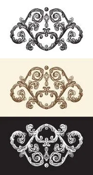 Elegant engraving decorative elements vector Stock Illustration