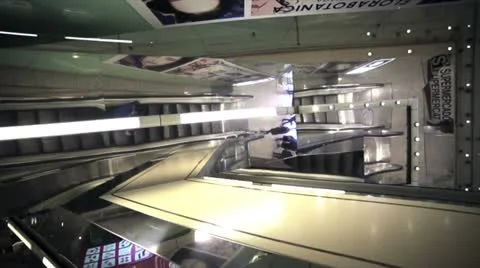 Elegant escalator in a mall Stock Footage 20485085