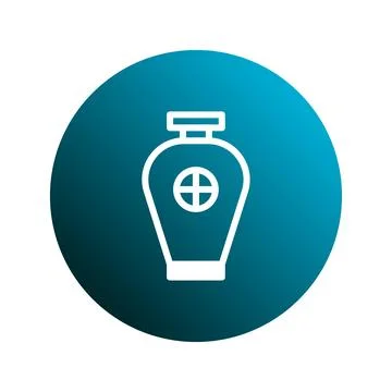 Elegant essential oil diffuser icon in a blue gradient circle symbolizing a.. Stock Illustration