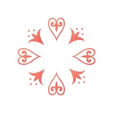 Elegant ethnic pattern with floral elements and graceful curves. Inspired by Illustrazione stock