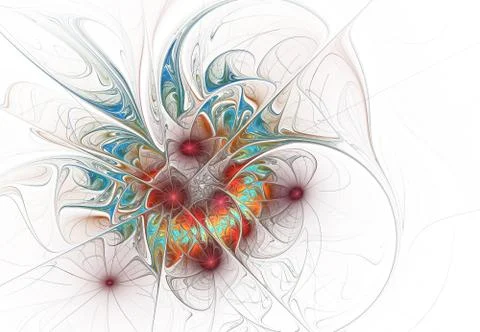 Elegant, extremely delicate and translucent abstract floral composition with Illustrazione stock