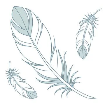 Elegant Feather Like Abstract Textures Stock Illustration
