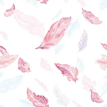 Elegant feather Vector Pattern Illustrazione stock