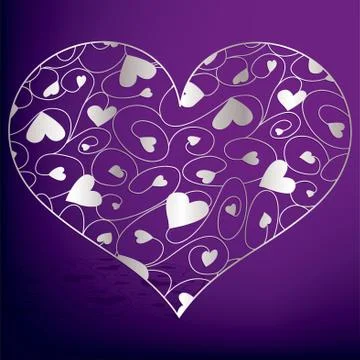Elegant filigree heart in vector format.. Stock Illustration