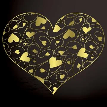 Elegant filigree heart in vector format.. Stock Illustration