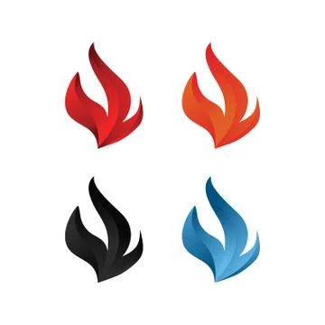 Elegant flame icon set vector Stock Illustration