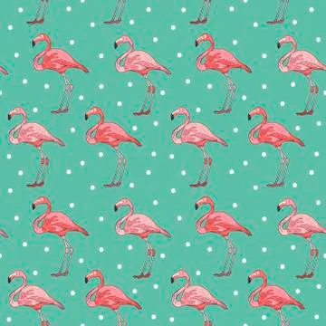 Elegant flamingo seamless pattern Illustrazione stock