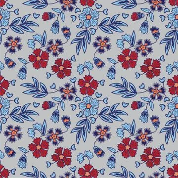 Elegant floral batik pattern Stockillustratie