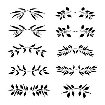 Elegant floral decorative elements set Stock Illustration