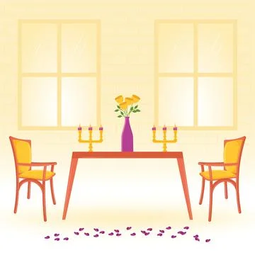 Elegant floral dinner set. Vector Stock Illustration