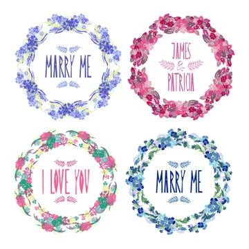 Elegant floral frames, design elements Stock Illustration