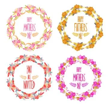 Elegant floral frames, design elements Stock Illustration