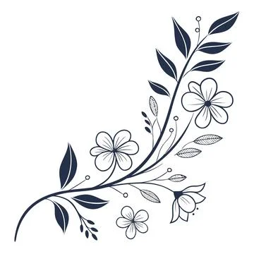 Elegant Floral Leaf Border Frame Icon Vector for Invitations Stock Illustration