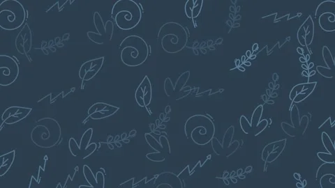 Elegant Floral Pattern Animation with Subtle Twists and Leaves on Dark Blue.. Stock Footage 318531930