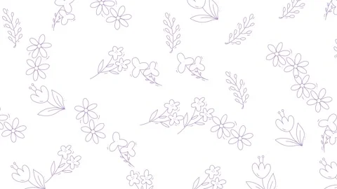 Elegant Floral Pattern Background with Delicate Line Art Illustration. Stock Footage 321844917