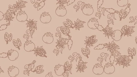 Elegant Floral Pattern Design with Apples and Leaves. Stock Footage 322984102