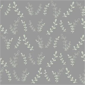 Elegant floral pattern on a grey background 库存插图