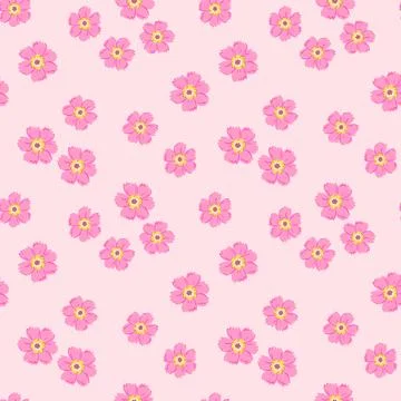 Elegant floral pattern of small white and pink flowers. Floral seamless bac.. Stock Illustration