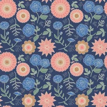 Elegant floral seamless pattern Stock Illustration