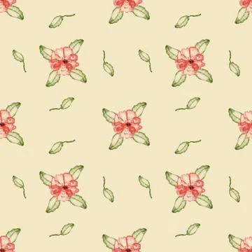 Elegant Floral Seamless pattern for printed items. Background in minimalistic st Stock Illustration