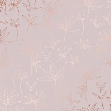 Elegant floral vector pattern. Rose gold. Stock Illustration