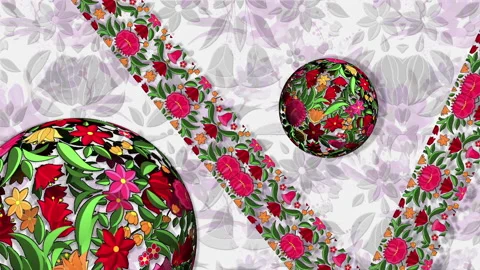 Elegant flouris folk pattern animation v2 Stock Footage 147105184