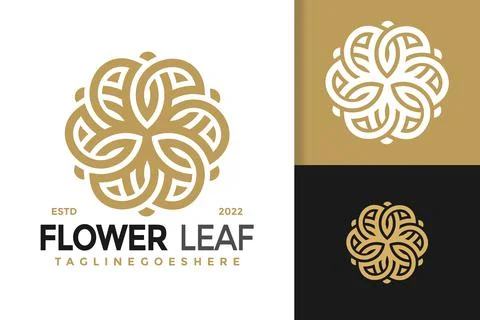 Elegant Flower Ornament Logo Design, brand identity logos vector, modern logo Stock Illustration