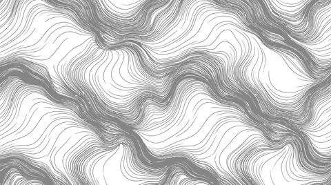 Elegant flowing wave design with thick grey textured lines for luxury wall .. Ilustración de archivo