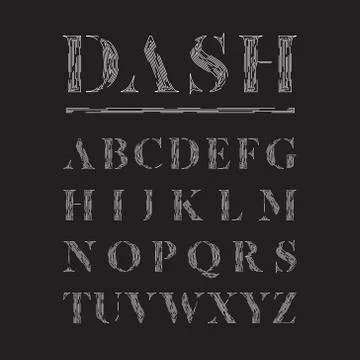 Elegant fontset made by dashed lines, vector illustration Stock Illustration