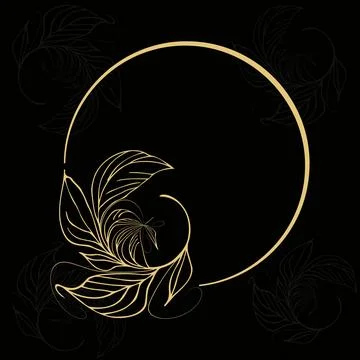 Elegant frame, background, floral wreath, gentle monogram with hand drawn w.. Illustrazione stock