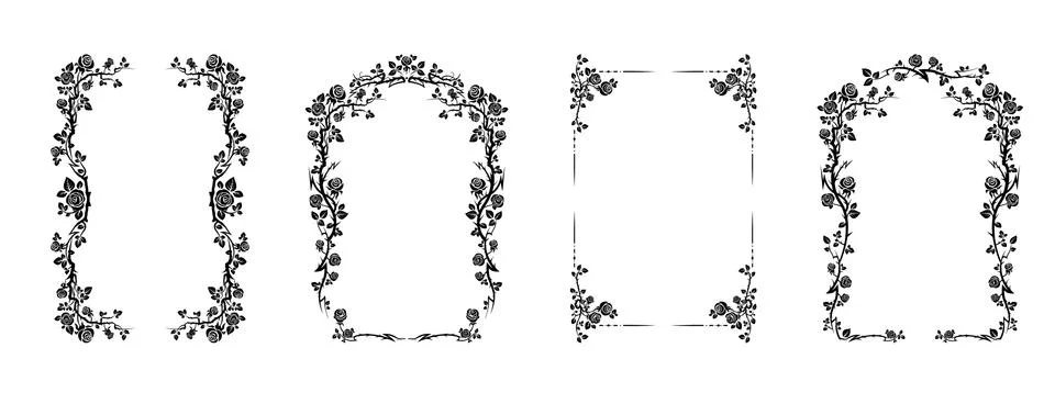 Elegant frame of roses Stock Illustration