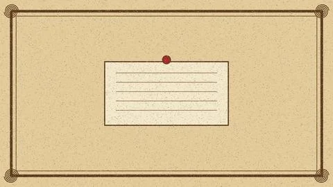 Elegant framed document with decorative border and stamp seal illustration Stock Illustration