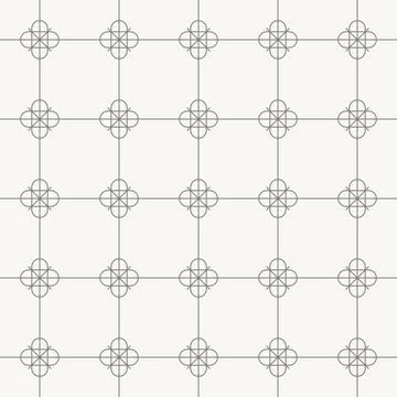 Elegant geometric flower grid pattern, seamless pattern in line design. flower Stock Illustration
