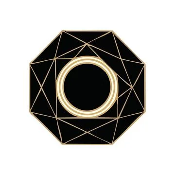 (Elegant Geometric Gold Circle Pattern. A sophisticated angular creation fe.. イラスト素材