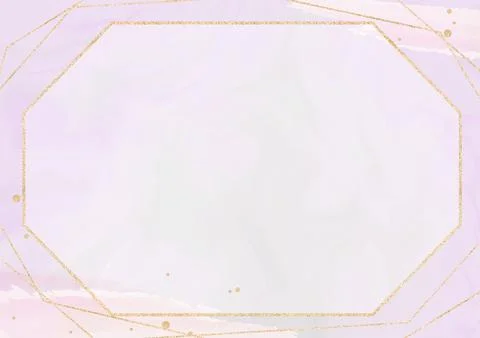 Elegant geometric gold frame on soft pastel marble purple background with g.. Stock Illustration