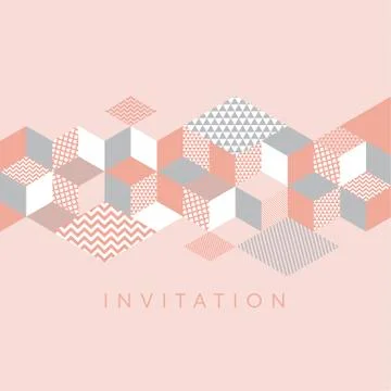 Elegant geometric mosaic horizontal pattern Stock Illustration