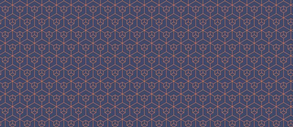 Elegant geometric pattern featuring a repeating hexagonal design in muted blu Illustrazione stock