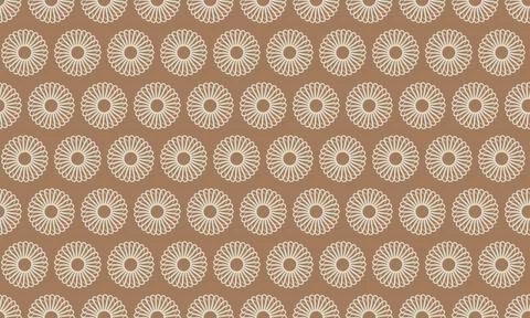 Elegant geometric pattern featuring repeating circular motifs on a warm brown Illustrazione stock