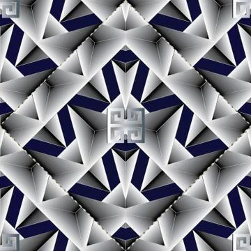 Elegant geometric seamless pattern. Abstract dark blue vector background wall Stock Illustration