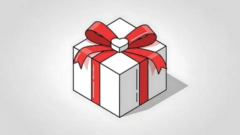 Elegant gift box with red bow Stock Illustration