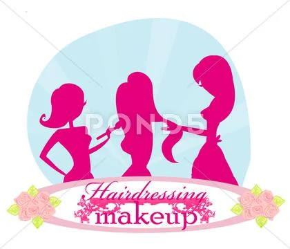 Elegant girl in a beauty salon Stock Illustration