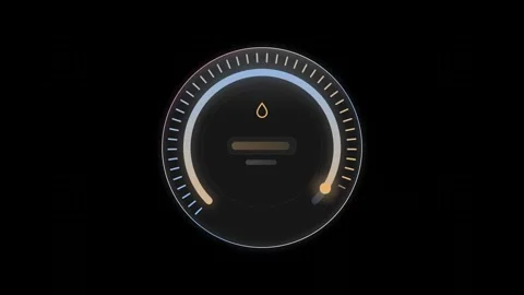 Elegant glass user interface for thermostat featuring a sleek black background s Stock Footage 341329245
