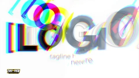 Elegant Glitch Logo Reveal After Effects stock