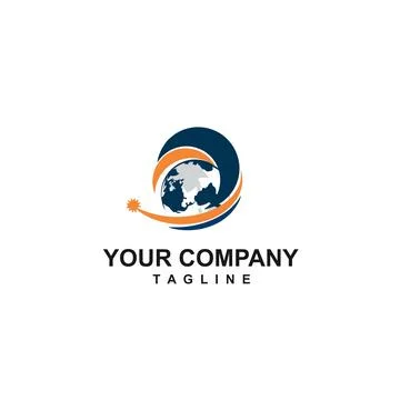 Elegant globe world map logo for plane or air transportation logo and vecto.. Stock Illustration